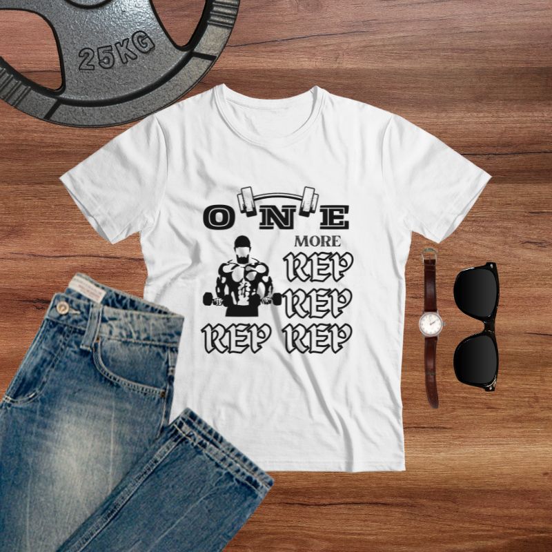 One more step v1 white Gym T shirt