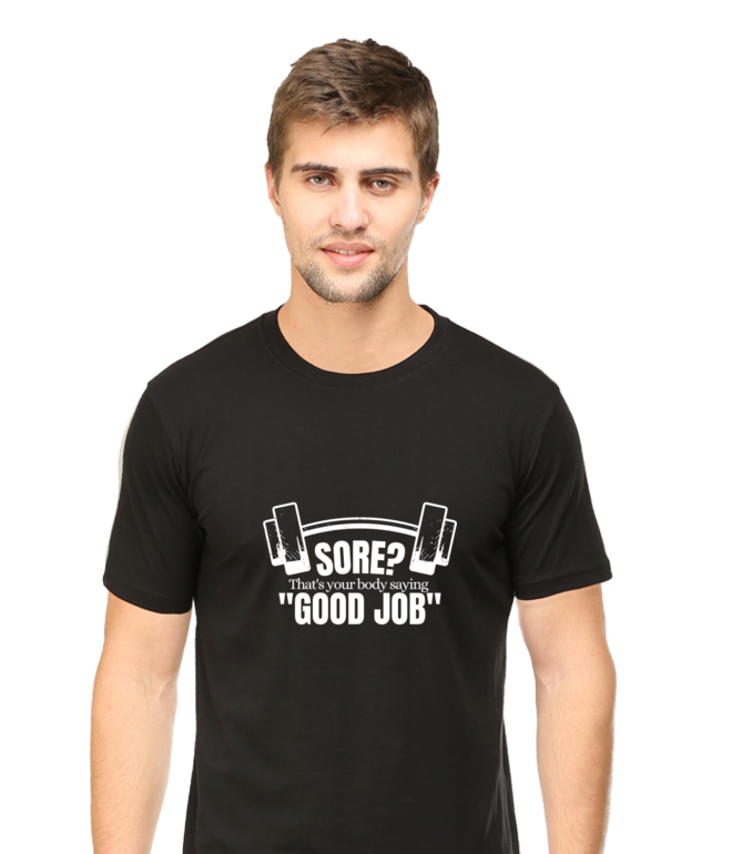 Sore good job v1 black Gym T shirt - Image 3